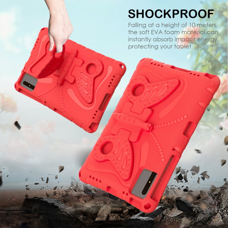 For Samsung Galaxy Tab S9 FE X510 Butterfly Bracket EVA Shockproof Tablet Case(Red) by bashfashion