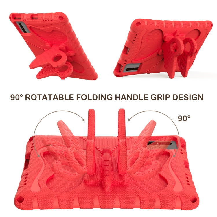 For Samsung Galaxy Tab S9 FE X510 Butterfly Bracket EVA Shockproof Tablet Case(Red) by bashfashion