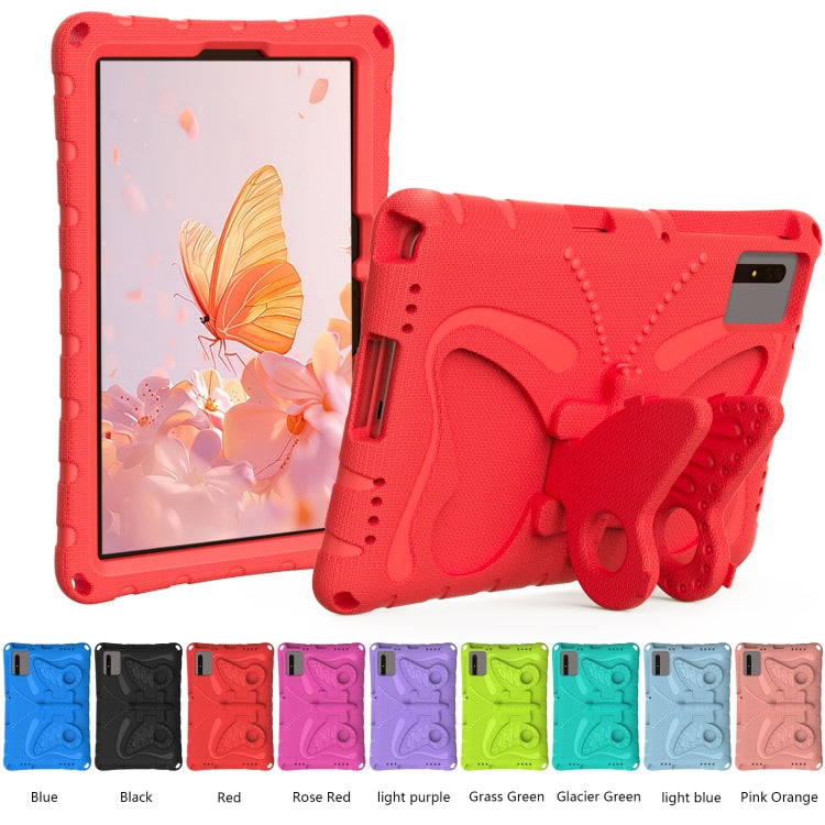 For Samsung Galaxy Tab S9 FE X510 Butterfly Bracket EVA Shockproof Tablet Case(Red) by bashfashion