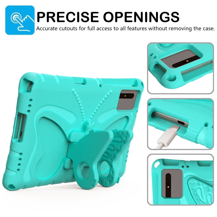 For Samsung Galaxy Tab S9 FE X510 Butterfly Bracket EVA Shockproof Tablet Case(Mint Green) by bashfashion