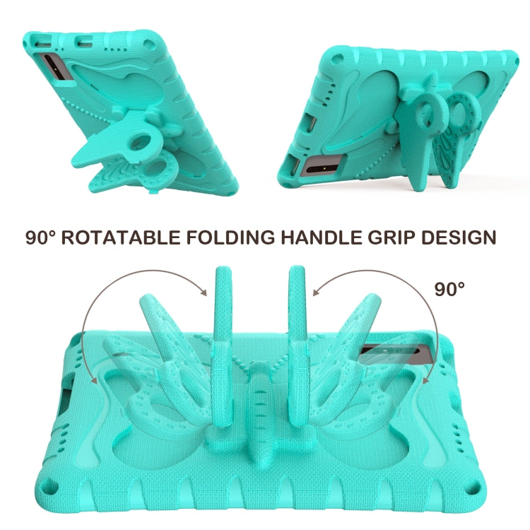 For Samsung Galaxy Tab S9 FE X510 Butterfly Bracket EVA Shockproof Tablet Case(Mint Green) by bashfashion