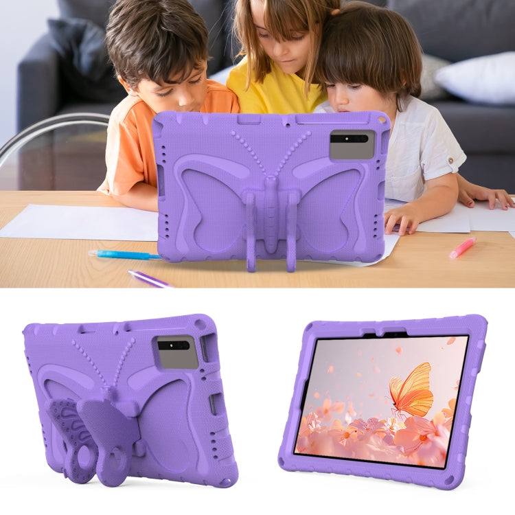 For Samsung Galaxy Tab S9 11 X710 Butterfly Bracket EVA Shockproof Tablet Case(Light Purple) by bashfashion