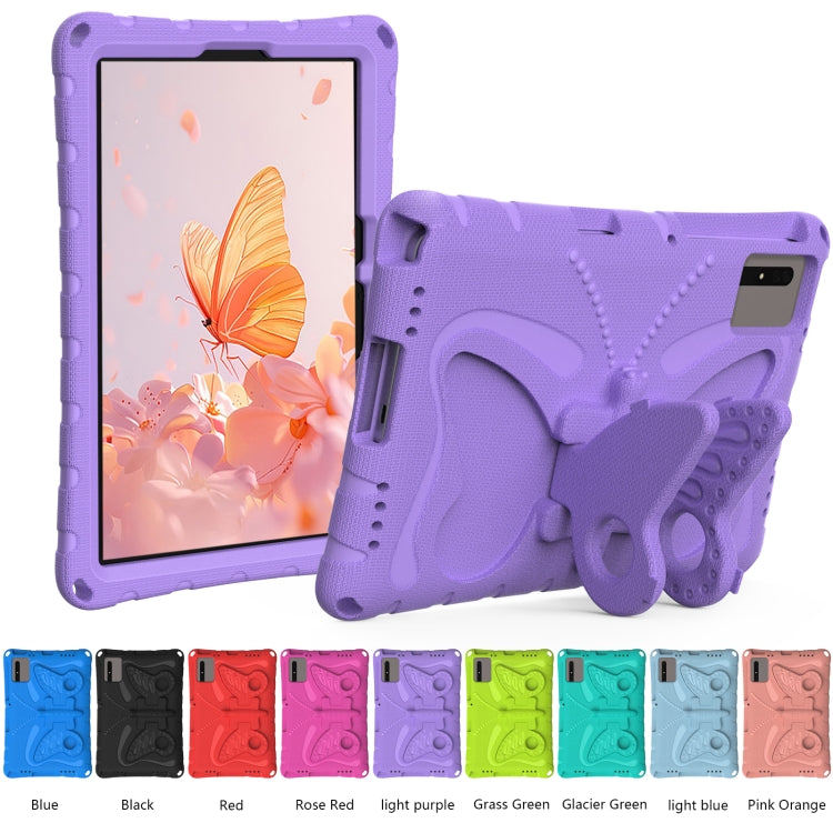 For Samsung Galaxy Tab S9 11 X710 Butterfly Bracket EVA Shockproof Tablet Case(Light Purple) by bashfashion