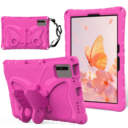 For Samsung Galaxy Tab S9 11 X710 Butterfly Bracket EVA Shockproof Tablet Case(Rose Red) by bashfashion
