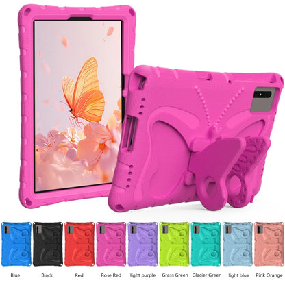 For Samsung Galaxy Tab S9 11 X710 Butterfly Bracket EVA Shockproof Tablet Case(Rose Red) by bashfashion