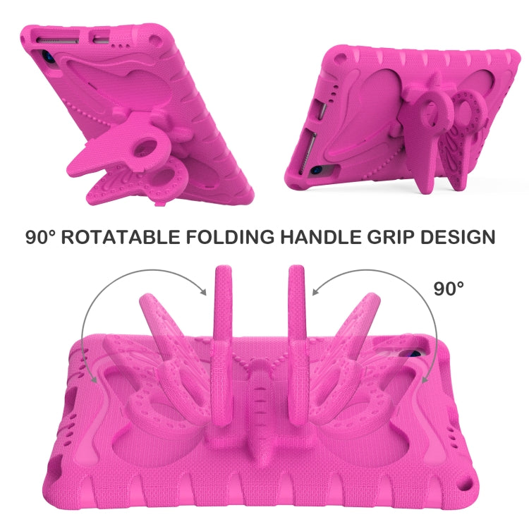 For Samsung Galaxy Tab A7 10.4 T509 Butterfly Bracket EVA Shockproof Tablet Case(Rose Red) by bashfashion