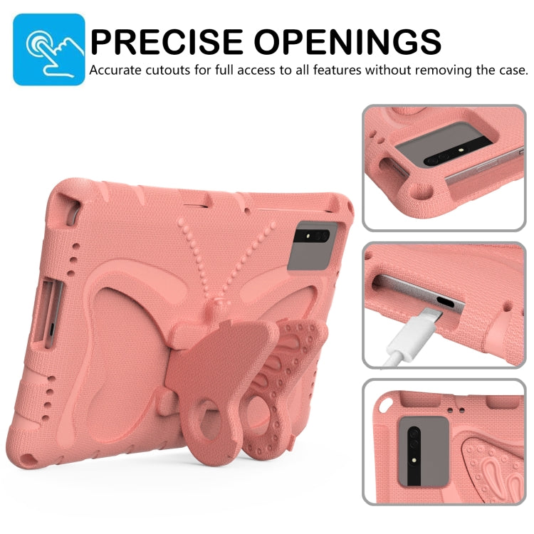 For Samsung Galaxy Tab S8 11 X700N Butterfly Bracket EVA Shockproof Tablet Case(Pink Orange) by bashfashion