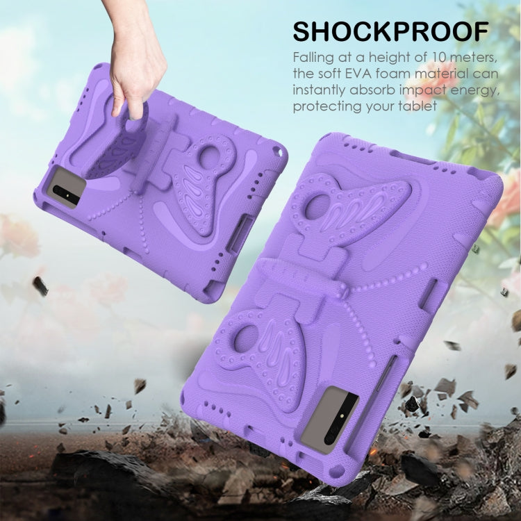 For Samsung Galaxy Tab S8 11 X700N Butterfly Bracket EVA Shockproof Tablet Case(Light Purple) by bashfashion