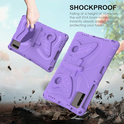 For Samsung Galaxy Tab S8 11 X700N Butterfly Bracket EVA Shockproof Tablet Case(Light Purple) by bashfashion