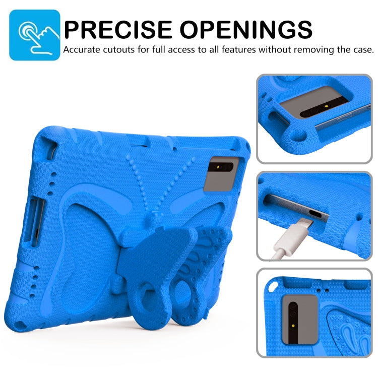 For Samsung Galaxy Tab S8 11 X700N Butterfly Bracket EVA Shockproof Tablet Case(Blue) by bashfashion