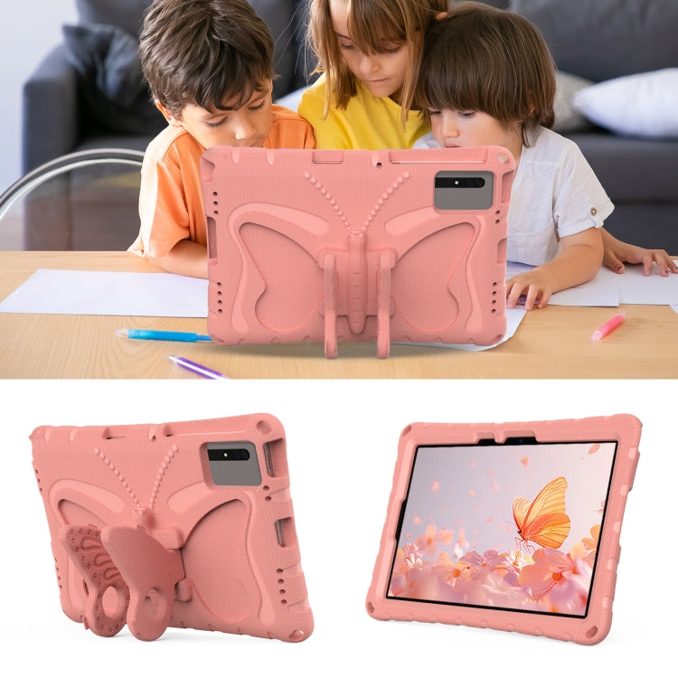 For Samsung Galaxy Tab S7 T870 Butterfly Bracket EVA Shockproof Tablet Case(Pink Orange) by bashfashion