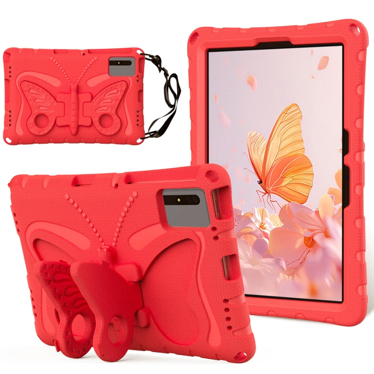 For Samsung Galaxy Tab S7 T870 Butterfly Bracket EVA Shockproof Tablet Case(Red) by bashfashion