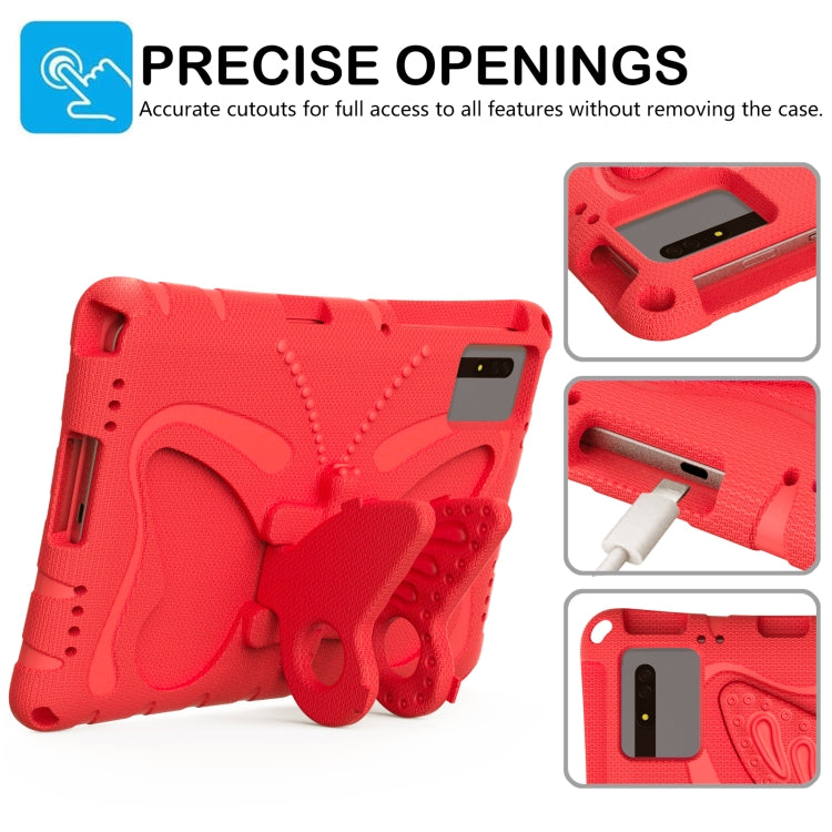 For Samsung Galaxy Tab S7 T870 Butterfly Bracket EVA Shockproof Tablet Case(Red) by bashfashion