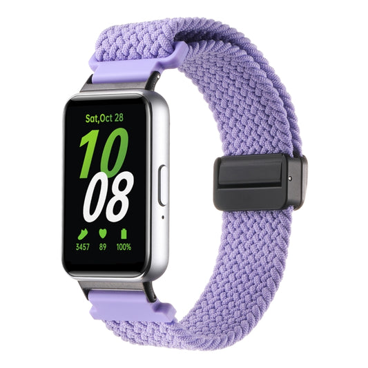 For Samsung Galaxy Fit3 Magnetic Buckle Nylon Braid Watch Band(Purple) by bashfashion