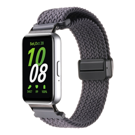 For Samsung Galaxy Fit3 Magnetic Buckle Nylon Braid Watch Band(Grey) by bashfashion