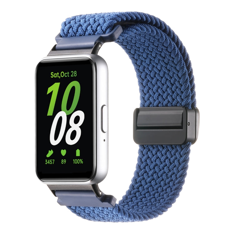 For Samsung Galaxy Fit3 Magnetic Buckle Nylon Braid Watch Band(Blue) by bashfashion