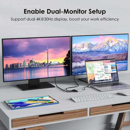 WAVLINK WL-UHP510Pro 4K/60Hz Video Converter USB-C Male to Dual HDMI Female Adapter by WAVLINK