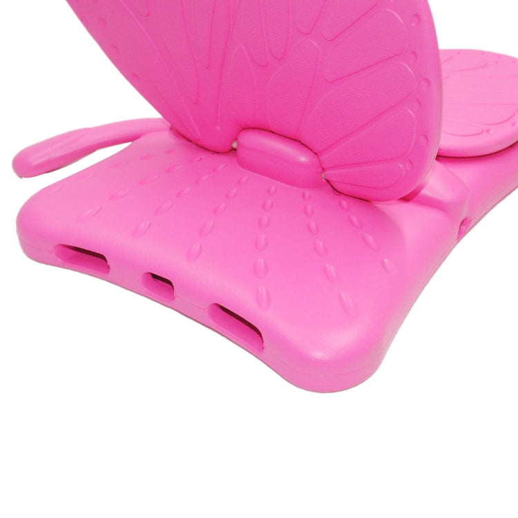 For iPad Air 11 2025 / 2024 Butterfly Bracket Kids EVA Shockproof Tablet Case(RoseRed) by bashfashion