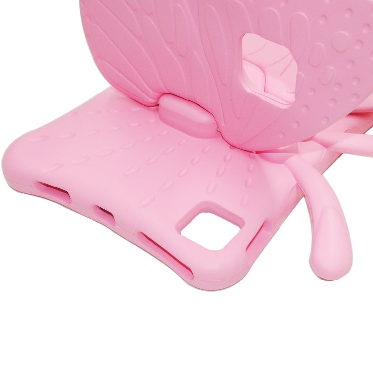 For iPad Air 11 2025 / 2024 Butterfly Bracket Kids EVA Shockproof Tablet Case(Pink) by bashfashion