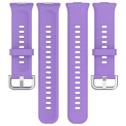 For Huawei Watch Fit4 / Fit4 Pro / Fit3 Silver Buckle Silicone Sports Watch Band(Purple) by bashfashion