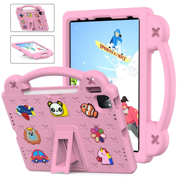 For iPad Air 11 2025 / 2024 Handle Kickstand Children EVA Shockproof Tablet Case(Pink) by bashfashion