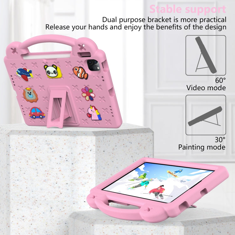 For iPad Air 11 2025 / 2024 Handle Kickstand Children EVA Shockproof Tablet Case(Pink) by bashfashion
