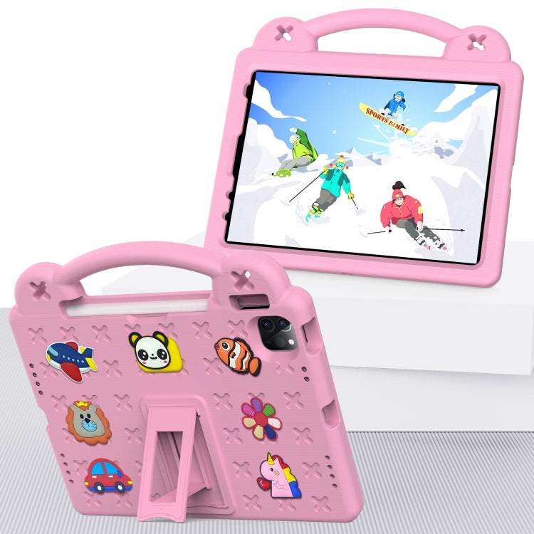 For iPad Air 11 2025 / 2024 Handle Kickstand Children EVA Shockproof Tablet Case(Pink) by bashfashion