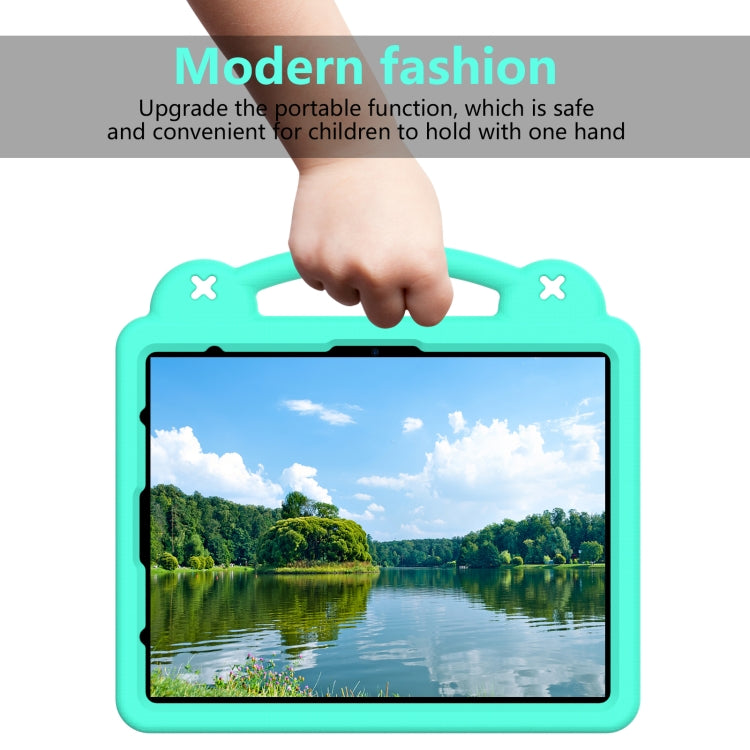 For iPad Air 13 2025 / 2024 Handle Kickstand Children EVA Shockproof Tablet Case(Mint Green) by bashfashion