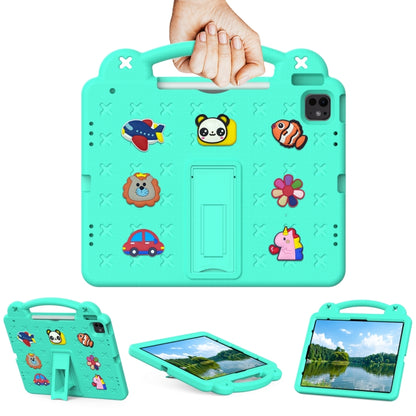 For iPad Air 13 2025 / 2024 Handle Kickstand Children EVA Shockproof Tablet Case(Mint Green) by bashfashion