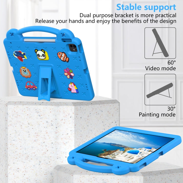 For iPad Pro 13 2025 / 2024 Handle Kickstand Children EVA Shockproof Tablet Case(Sky Blue) by bashfashion