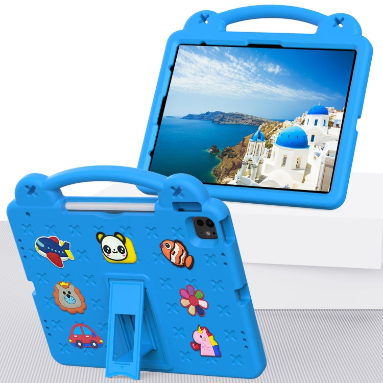 For iPad Pro 13 2025 / 2024 Handle Kickstand Children EVA Shockproof Tablet Case(Sky Blue) by bashfashion