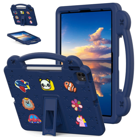 For iPad Pro 12.9 2022 / 2021 Handle Kickstand Children EVA Shockproof Tablet Case(Navy Blue) by bashfashion