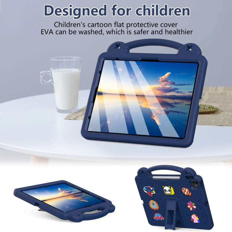 For iPad Pro 12.9 2022 / 2021 Handle Kickstand Children EVA Shockproof Tablet Case(Navy Blue) by bashfashion