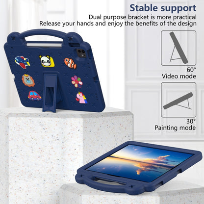For iPad Pro 12.9 2022 / 2021 Handle Kickstand Children EVA Shockproof Tablet Case(Navy Blue) by bashfashion