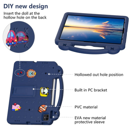 For iPad Pro 12.9 2022 / 2021 Handle Kickstand Children EVA Shockproof Tablet Case(Navy Blue) by bashfashion