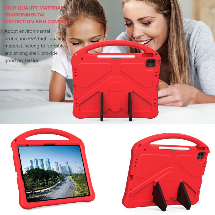 For iPad Pro 12.9 2022 / 2021 EVA Shockproof Tablet Case with Holder(Red) by bashfashion