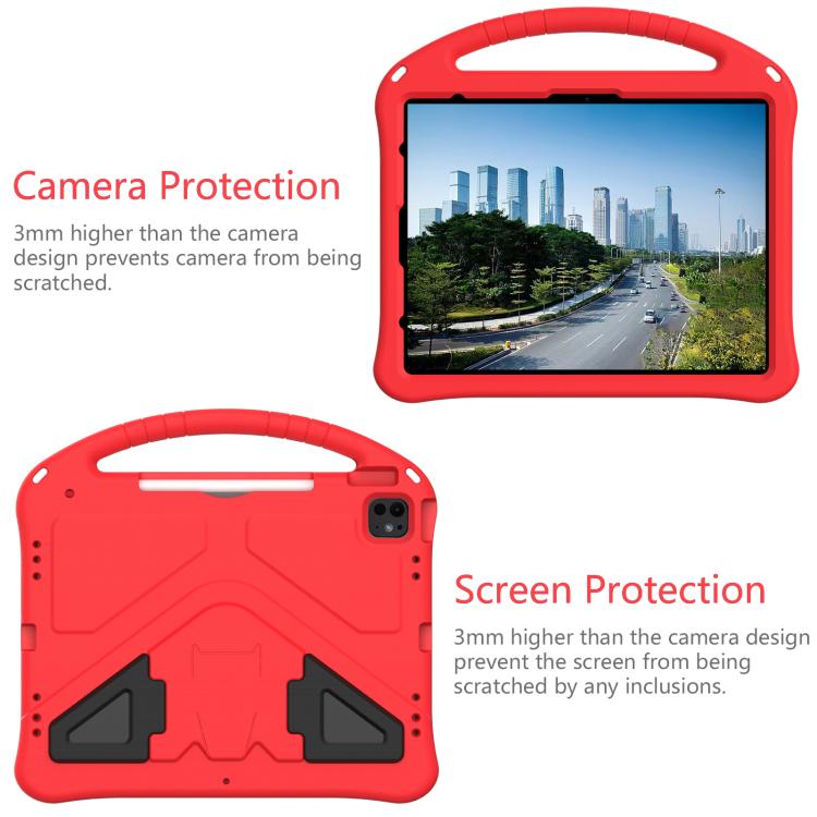 For iPad Pro 12.9 2022 / 2021 EVA Shockproof Tablet Case with Holder(Red) by bashfashion