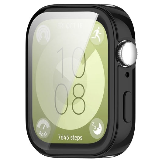 For Huawei Watch Fit 3 Full Coverage TPU Electroplated Watch Protective Case(Black) by bashfashion