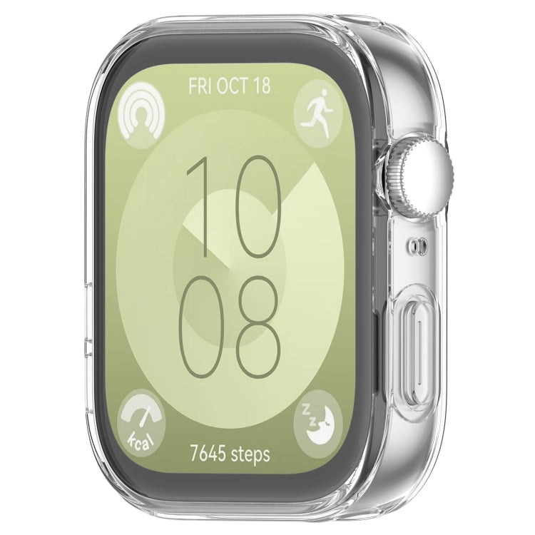 For Huawei Watch Fit 3 Full Coverage TPU Electroplated Watch Protective Case(Transparent) by bashfashion