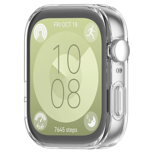 For Huawei Watch Fit 3 Full Coverage TPU Electroplated Watch Protective Case(Transparent) by bashfashion