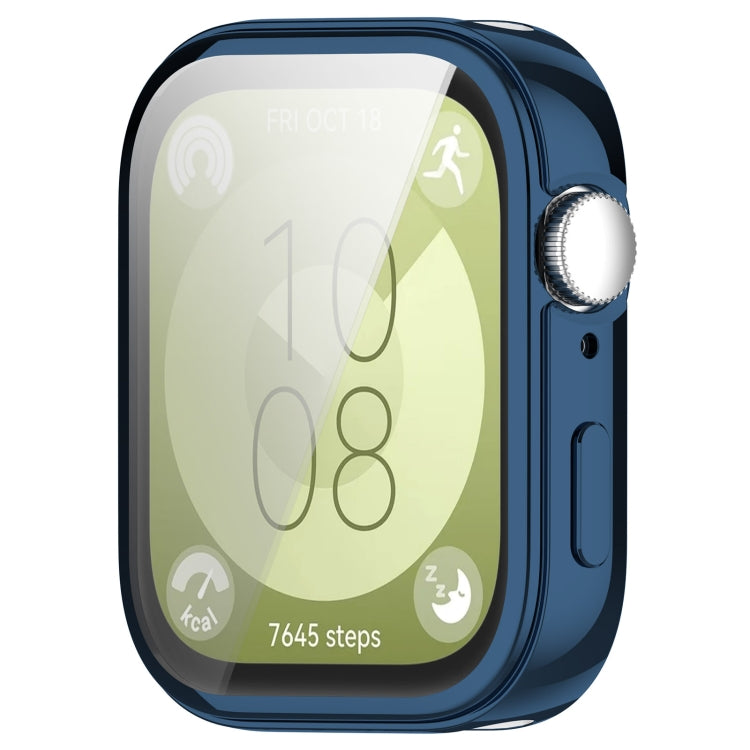 For Huawei Watch Fit 3 Full Coverage TPU Electroplated Watch Protective Case(Midnight Blue) by bashfashion