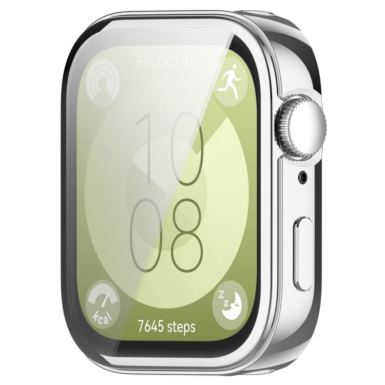 For Huawei Watch Fit 3 Full Coverage TPU Electroplated Watch Protective Case(Sliver) by bashfashion