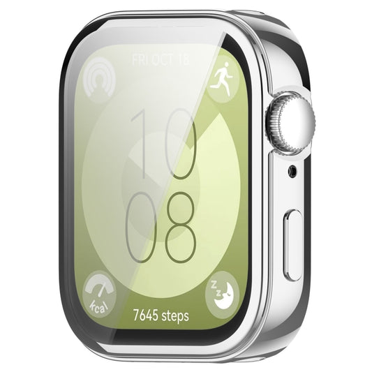 For Huawei Watch Fit 3 Full Coverage TPU Electroplated Watch Protective Case(Sliver) by bashfashion