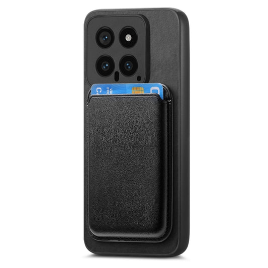 For Xiaomi Redmi Note 13 4G Retro Magsafe Card Bag PU Back Cover Phone Case(Black) by bashfashion