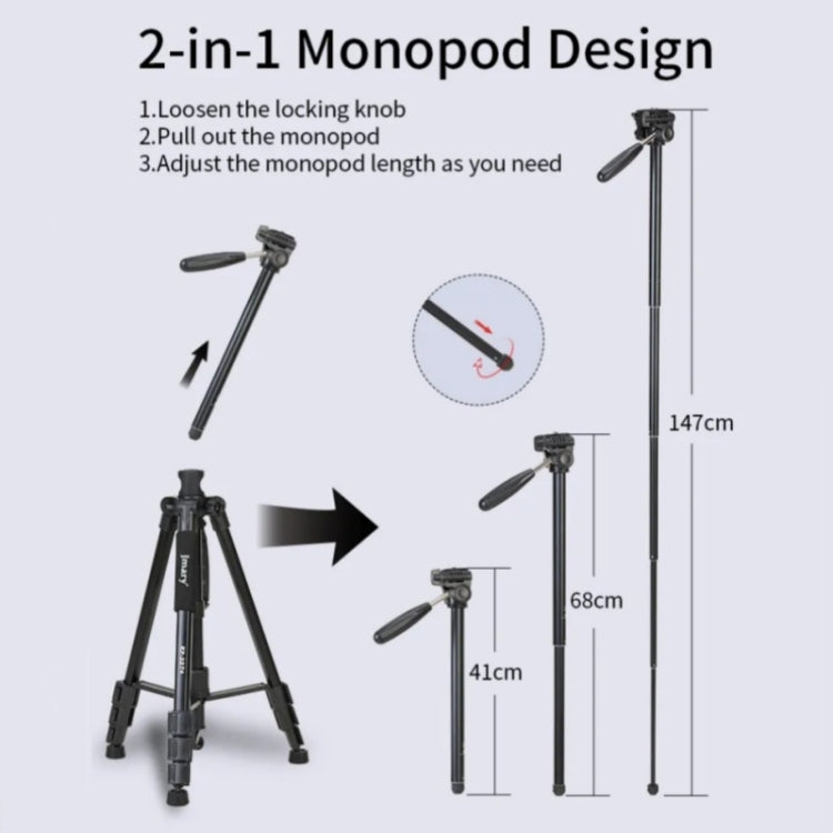 JMARY KP-2274 5-section Adjustable Monopod Multi-function Outdoor Photography Tripod by Jmary
