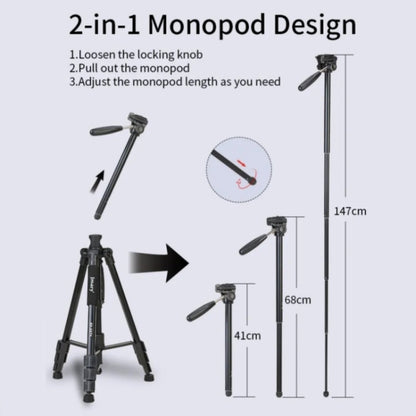 JMARY KP-2274 5-section Adjustable Monopod Multi-function Outdoor Photography Tripod by Jmary