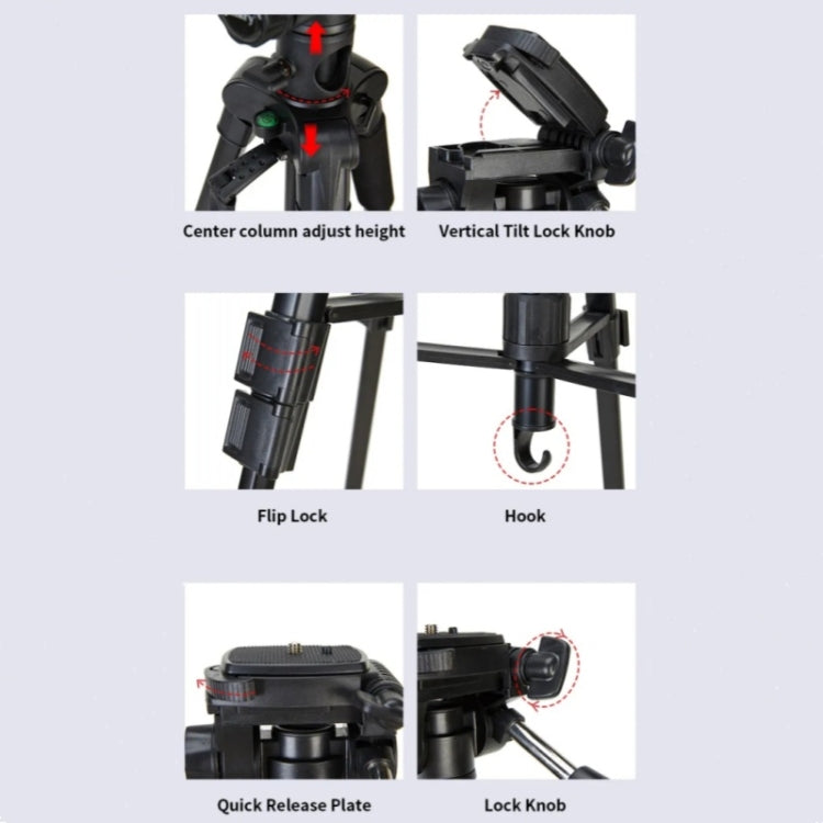 JMARY KP-2274 5-section Adjustable Monopod Multi-function Outdoor Photography Tripod by Jmary