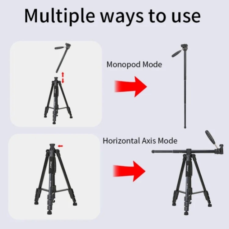 JMARY KP-2274 5-section Adjustable Monopod Multi-function Outdoor Photography Tripod by Jmary