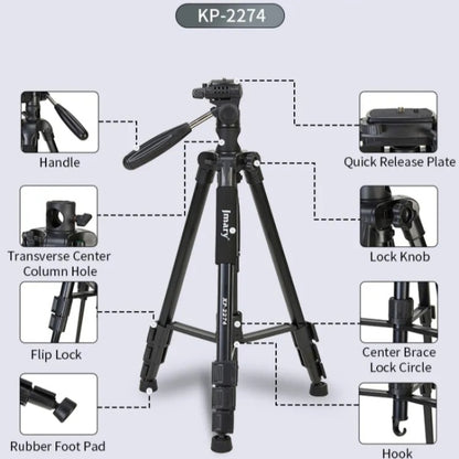 JMARY KP-2274 5-section Adjustable Monopod Multi-function Outdoor Photography Tripod by Jmary