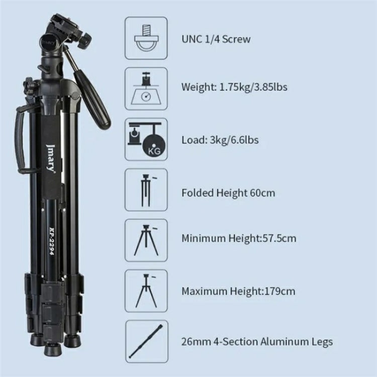 JMARY KP-2294 Detachable 179cm 4-section Adjustable Monopod Panoramic Photography Tripod by Jmary